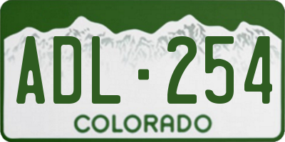 CO license plate ADL254