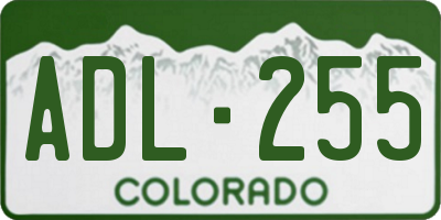 CO license plate ADL255