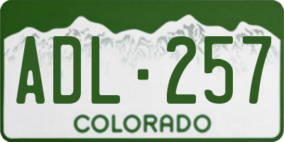 CO license plate ADL257