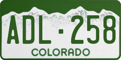 CO license plate ADL258