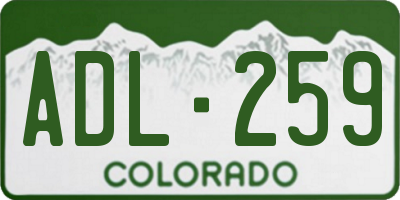 CO license plate ADL259