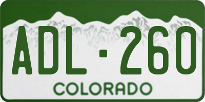 CO license plate ADL260