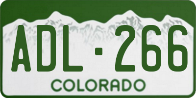 CO license plate ADL266