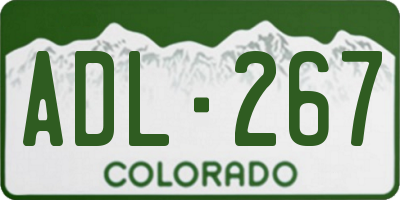 CO license plate ADL267