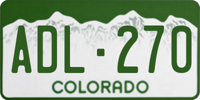 CO license plate ADL270