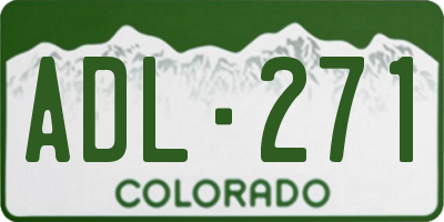 CO license plate ADL271