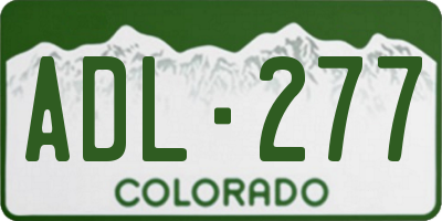 CO license plate ADL277