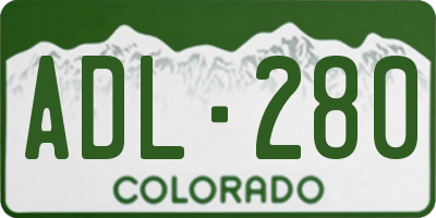CO license plate ADL280