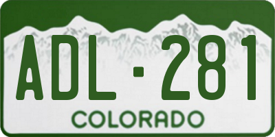 CO license plate ADL281