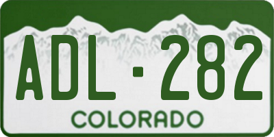 CO license plate ADL282