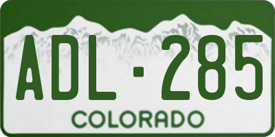 CO license plate ADL285