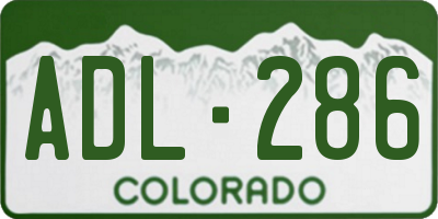 CO license plate ADL286