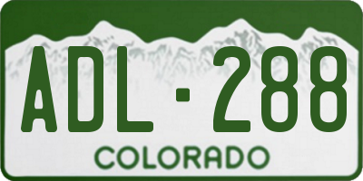 CO license plate ADL288