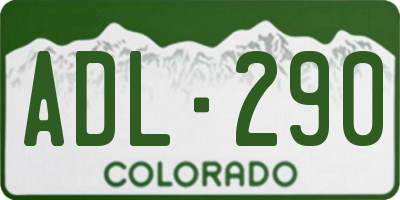 CO license plate ADL290