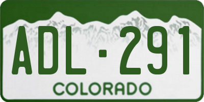 CO license plate ADL291