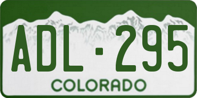 CO license plate ADL295