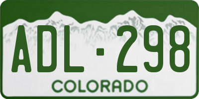 CO license plate ADL298