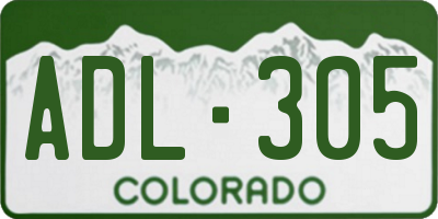 CO license plate ADL305