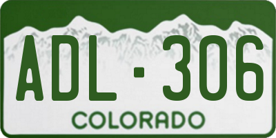 CO license plate ADL306