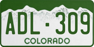 CO license plate ADL309