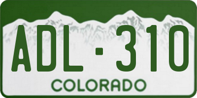 CO license plate ADL310