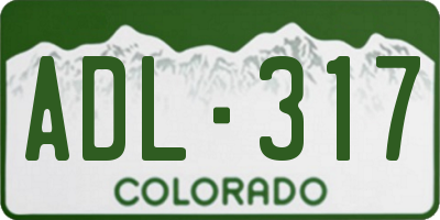 CO license plate ADL317