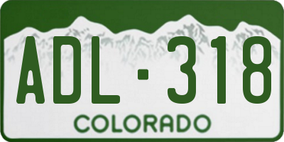 CO license plate ADL318
