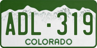 CO license plate ADL319