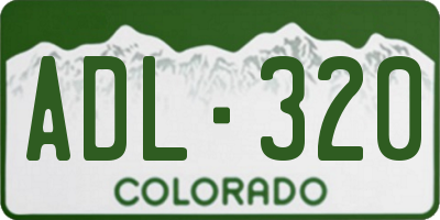 CO license plate ADL320