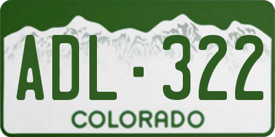 CO license plate ADL322