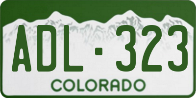 CO license plate ADL323