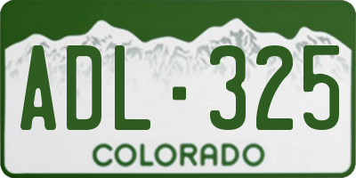 CO license plate ADL325