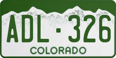 CO license plate ADL326