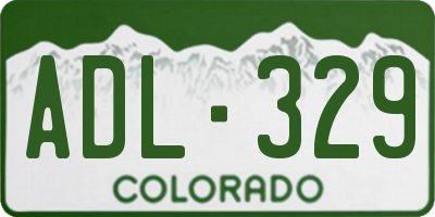 CO license plate ADL329