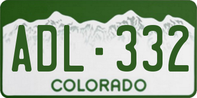 CO license plate ADL332