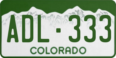 CO license plate ADL333