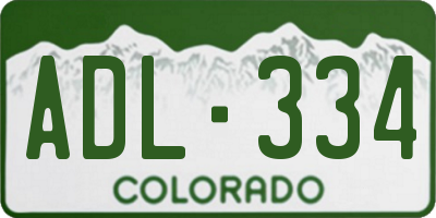 CO license plate ADL334