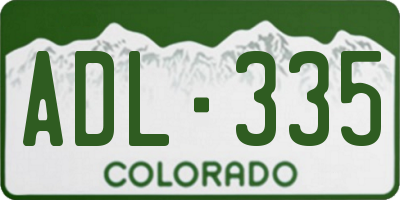 CO license plate ADL335