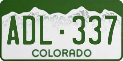 CO license plate ADL337