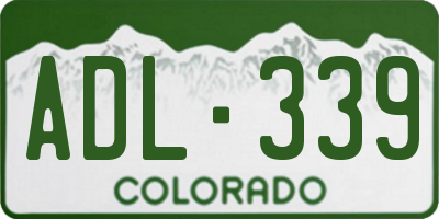 CO license plate ADL339
