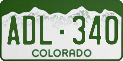 CO license plate ADL340