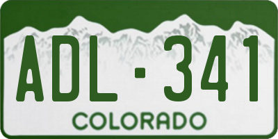 CO license plate ADL341