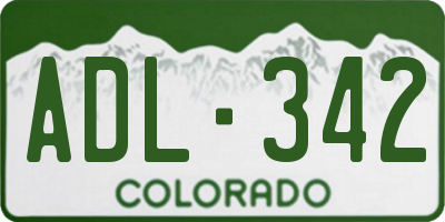 CO license plate ADL342