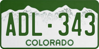 CO license plate ADL343