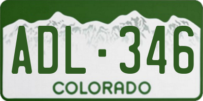 CO license plate ADL346