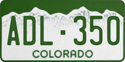 CO license plate ADL350