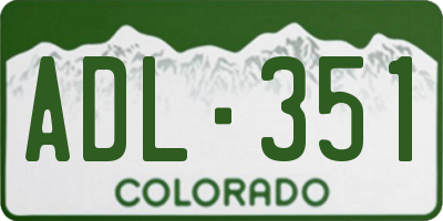 CO license plate ADL351
