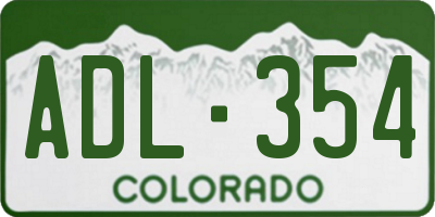 CO license plate ADL354