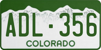 CO license plate ADL356
