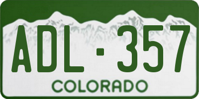 CO license plate ADL357